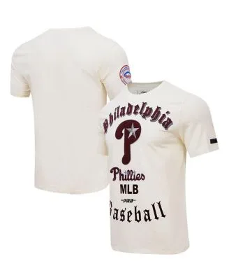 Men's Pro Standard Cream Milwaukee Brewers Cooperstown Collection Old English T-Shirt Size: Medium