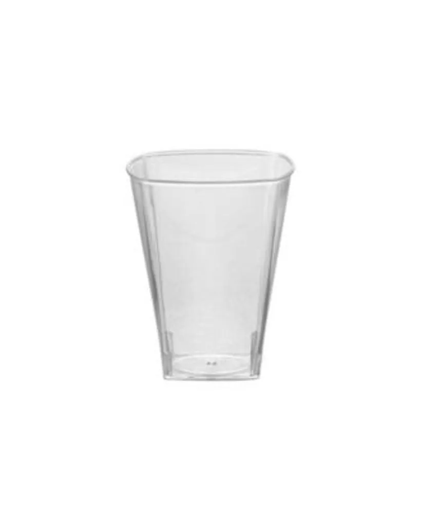 Smarty Had A Party 3.5 oz. Clear Square Disposable Plastic Mini Cups with Lids (288 Cups)