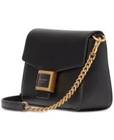 Katy Textured Leather Flap Chain Crossbody