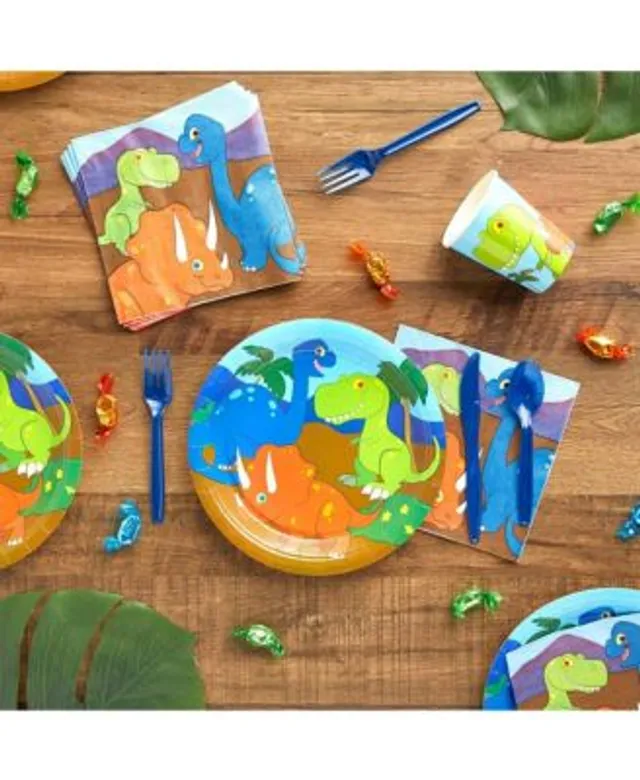 Juvale Dinosaur Party Supplies, Including Plates, Knives, Spoons, Forks,  Cups and Napkins Serves 24, 144 Pieces