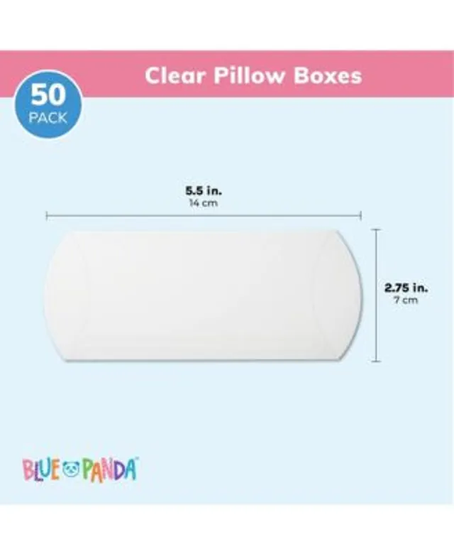 Small Clear Pillow Boxes for Gifts, Birthday Party Favors (5.5 x