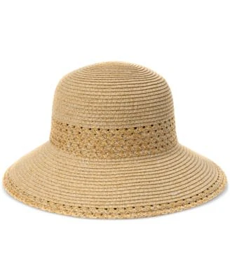 Women's Open Inset Band Straw Cloche Hat