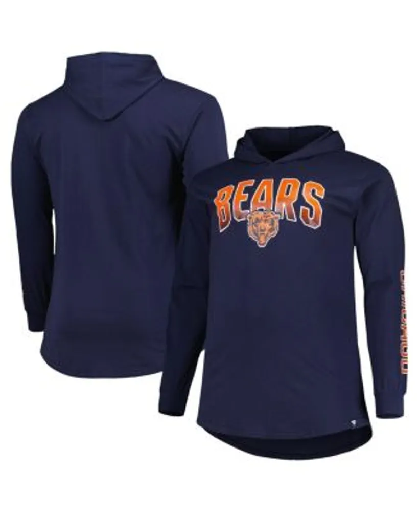 Men's Fanatics Branded Orange/Navy Chicago Bears Linear Logo Pullover Hoodie  