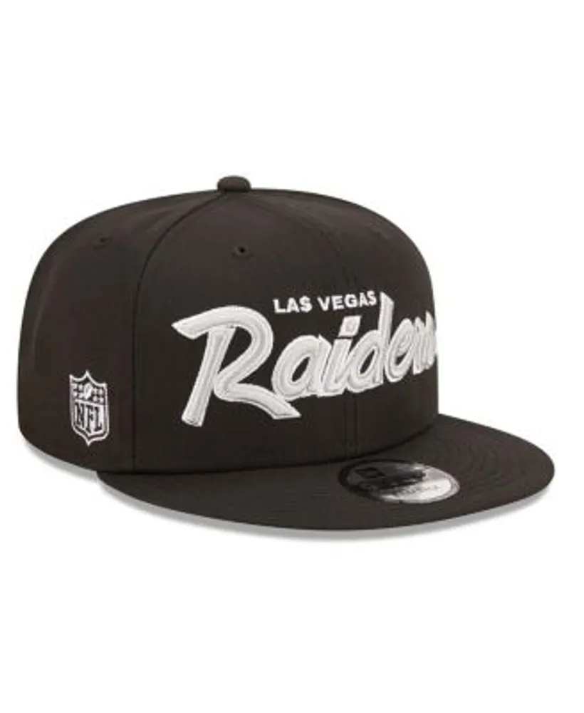 Las Vegas Raiders Mitchell & Ness Youth Retro Script Snapback Hat -  Silver/Black
