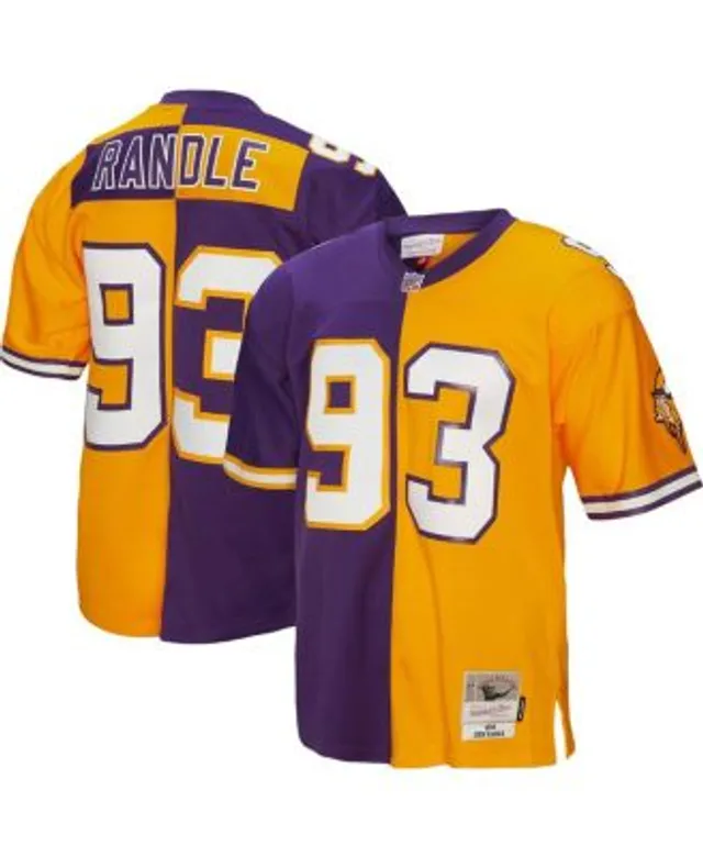 Men's Mitchell & Ness Randy Moss Purple Minnesota Vikings Big Tall Retired Player Name Number Long Sleeve Top