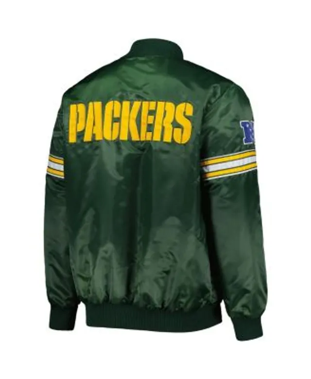 Men's Starter White Green Bay Packers The Power Forward Full-Snap Jacket