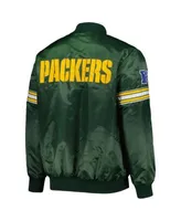 Men's Starter White Green Bay Packers The Power Forward Full-Snap Jacket Size: Large