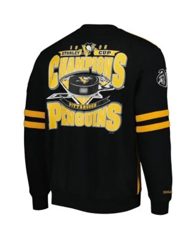 Men's Mitchell & Ness Black/Gold Pittsburgh Steelers Big & Tall 1975 World Champions Pullover Sweatshirt