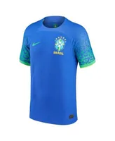 Men's Nike Blue Brazil National Team 2022/23 Away Breathe Stadium Replica  Blank Jersey