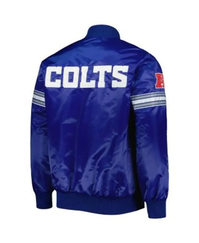 Men's Starter Blue Detroit Lions The Pick and Roll Full-Snap Jacket