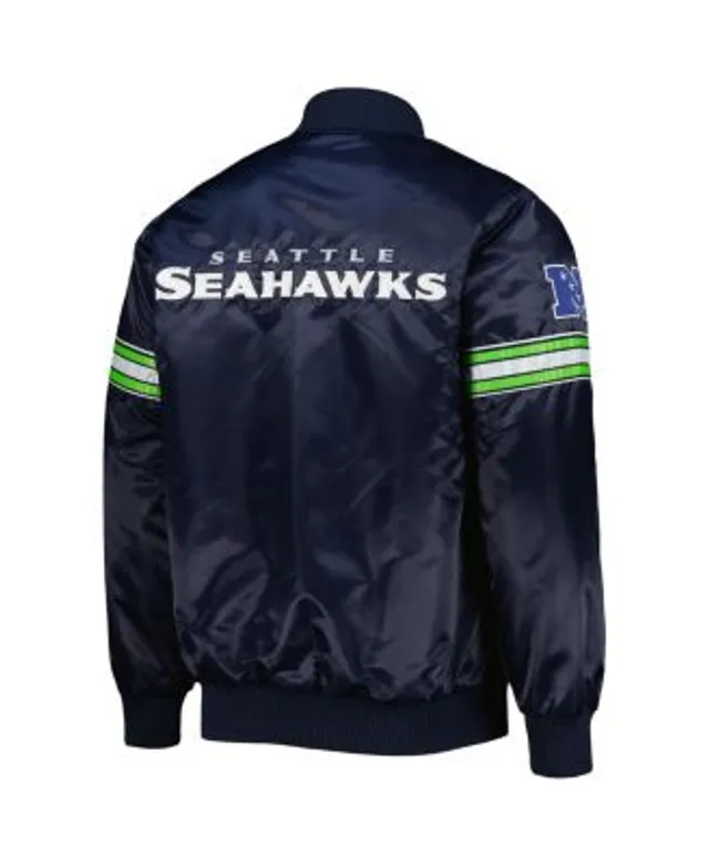 Men's G-III Sports by Carl Banks College Navy Seattle Seahawks Defender Raglan Full-Zip Hoodie Varsity Jacket Size: Extra Large