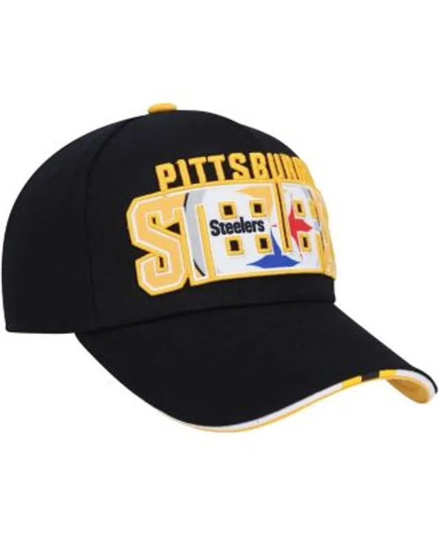 Youth Black Pittsburgh Steelers Pre-Curved Snapback Hat