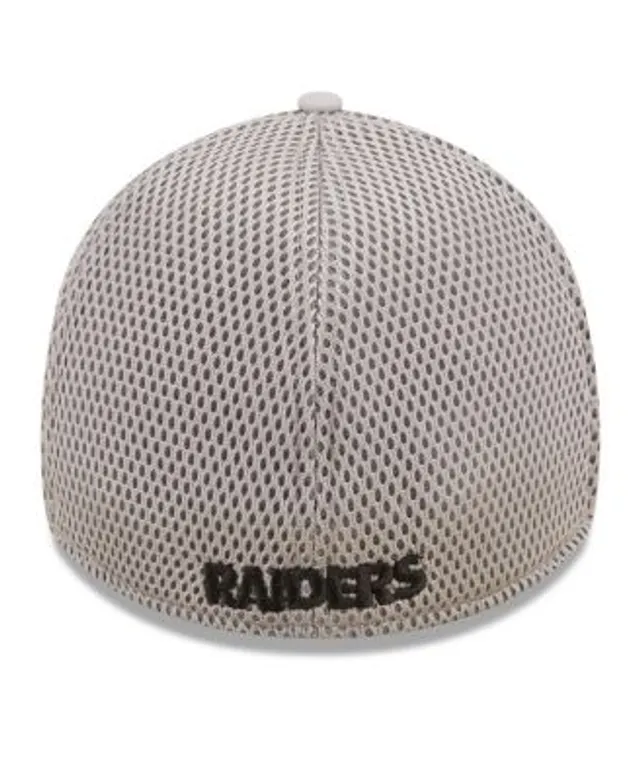 Men's Las Vegas Raiders New Era White Logo Team Neo 39THIRTY Flex Hat