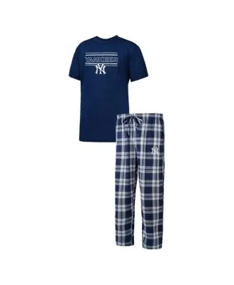 Women's Concepts Sport White/Navy New York Yankees Flagship Long Sleeve  V-Neck T-Shirt & Pants Sleep Set 
