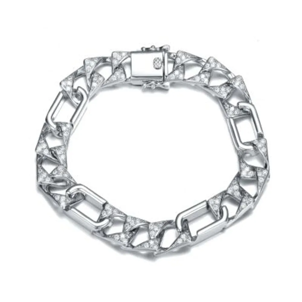 Macy's Men's Curb Chain Bracelet in Sterling Silver