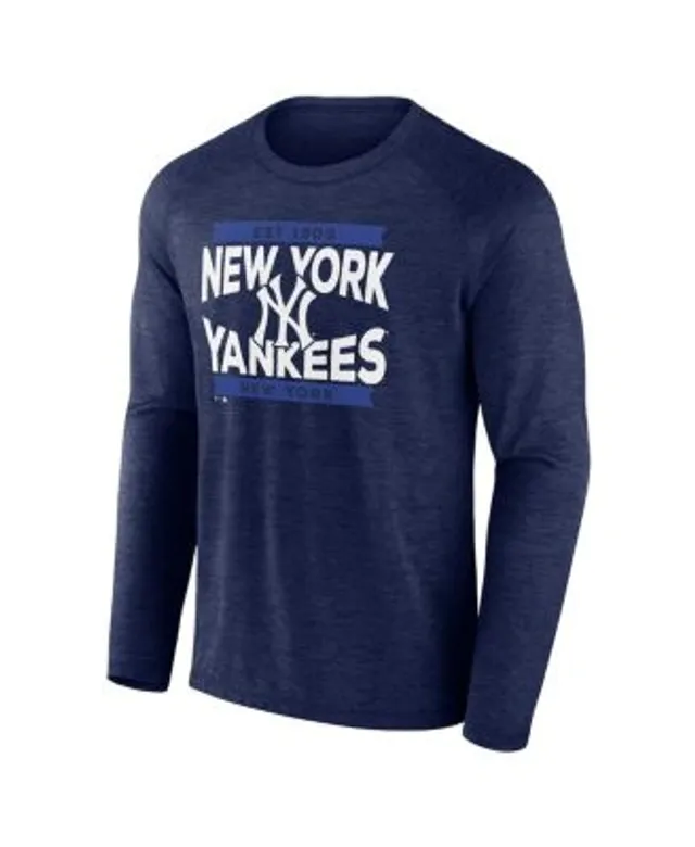 Fanatics Men's Branded Navy New York Yankees Heroic Play Raglan Long Sleeve  T-shirt