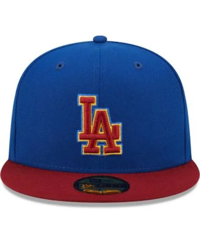 New Era Men's Royal, Red Los Angeles Dodgers Logo Primary Jewel Gold  Undervisor 59FIFTY Fitted Hat