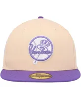 New York Yankees New Era 2002 World Series Side Patch Peach Undervisor  59FIFTY Fitted Hat - White/Gray