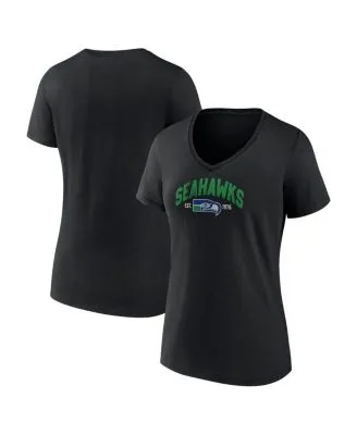 PROFILE Women's Heathered Gray Seattle Seahawks Plus Size Lace-Up V-Neck T- Shirt