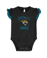 Newborn & Infant Black/Gray Las Vegas Raiders Eat Sleep Drool Football Three-Piece Bodysuit Set