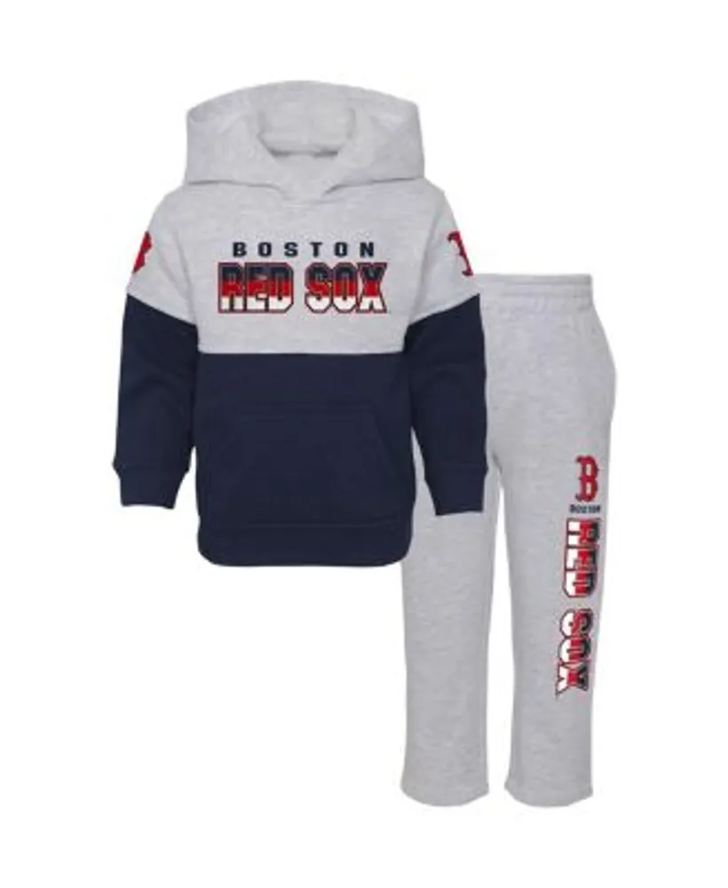 Boston Red Sox Youth Playmaker Pullover Hoodie - Heather Gray/Navy