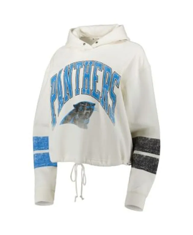 Women's G-III 4Her by Carl Banks Heathered Gray/Black Carolina Panthers  Championship Ring Pullover Hoodie