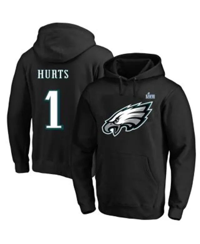 Majestic Men's Threads Jalen Hurts Midnight Green Philadelphia Eagles Super  Bowl LVII Name and Number Pullover Hoodie