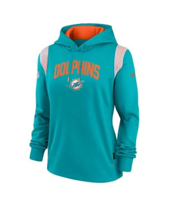 Nike Women's Aqua Miami Dolphins Sideline Stack Performance Pullover Hoodie