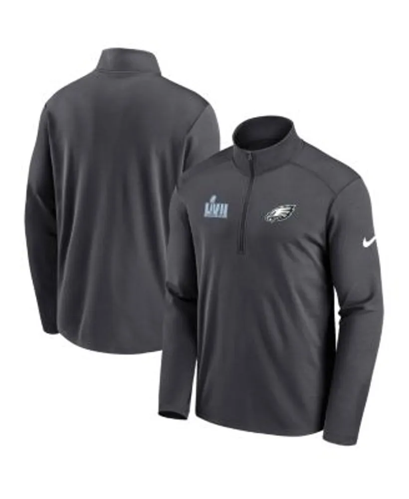 Nike Men's Anthracite Philadelphia Eagles Super Bowl LVII Left Chest  Half-Zip Pullover Top