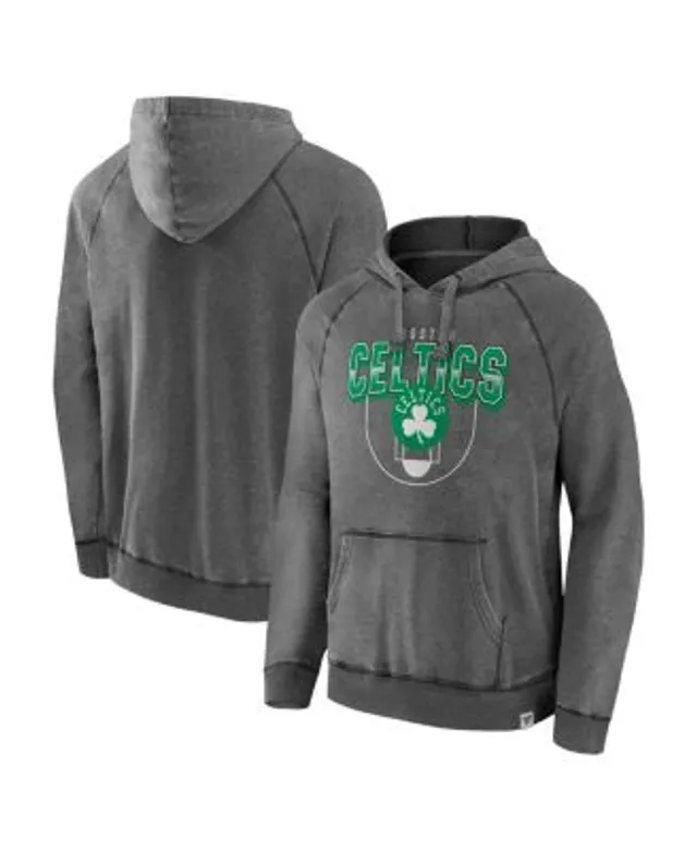 Men's Fanatics Branded Heathered Gray Boston Celtics True Classics Vint Pullover  Sweatshirt