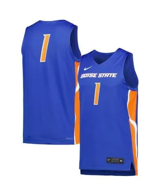 Men's Nike #1 Orange Boise State Broncos Retro Replica Basketball Jersey