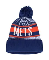 New Era Kids' Youth Navy Detroit Tigers Striped Cuffed Knit Hat With Pom