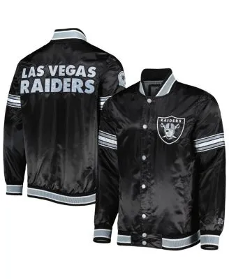 Starter Men's White Las Vegas Raiders Throwback Warm Up Pitch Satin  Full-Snap Varsity Jacket - Macy's