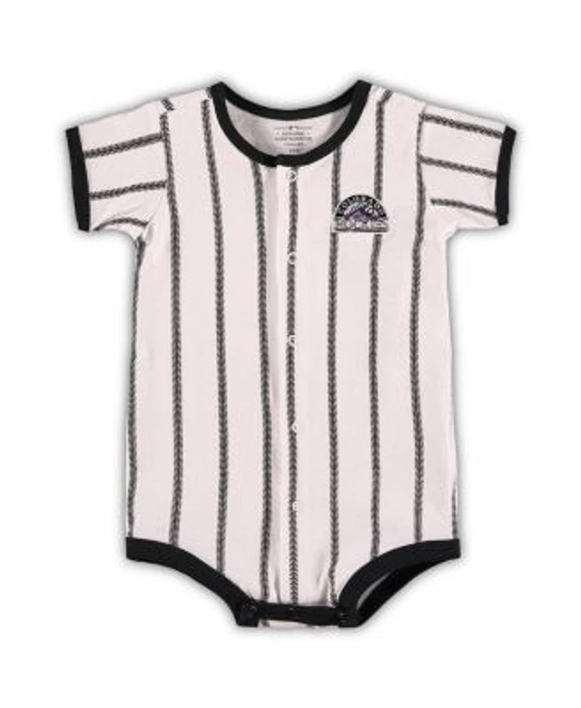 Infant Cincinnati Reds White Pinstripe Power Hitter Coverall