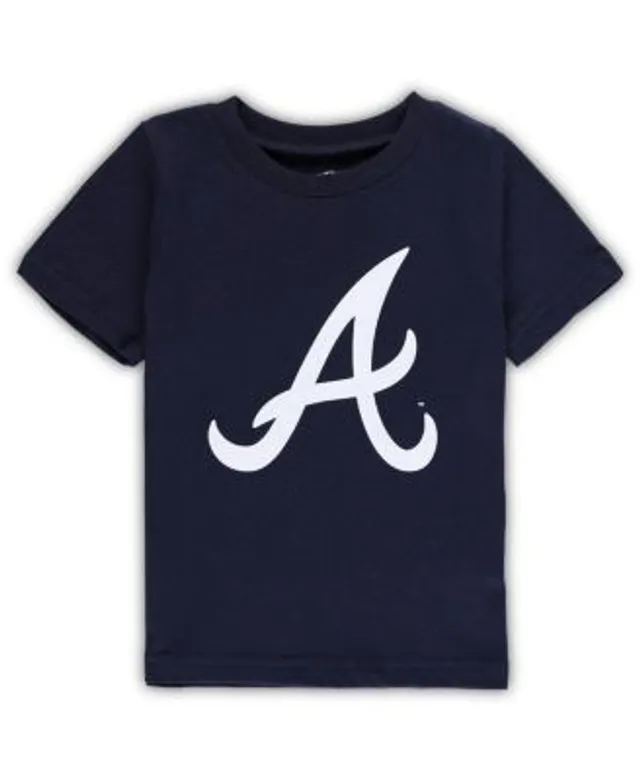 Youth Stitches Navy Atlanta Braves Allover Team T-Shirt Size: Large