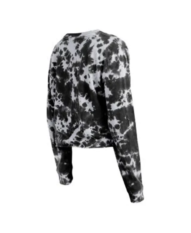 Women's New Era Black San Francisco Giants Tie-Dye Cropped Long Sleeve T-Shirt Size: Small