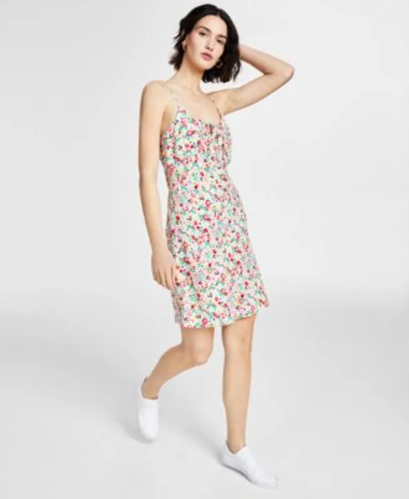 macys white floral dress