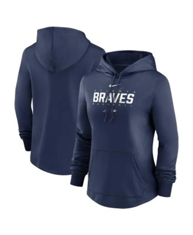 Atlanta Braves Nike Youth Pregame Performance Pullover Hoodie - Navy