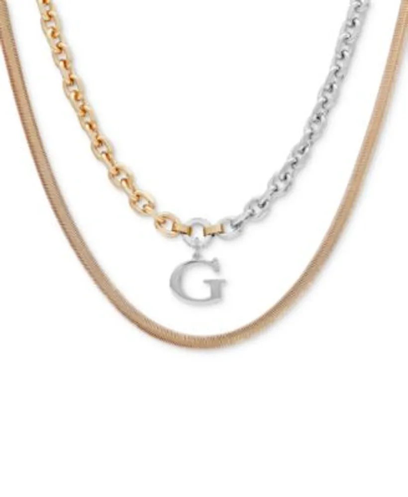 GUESS Two-Tone 2-Pc. Set Crystal Layering Necklaces
