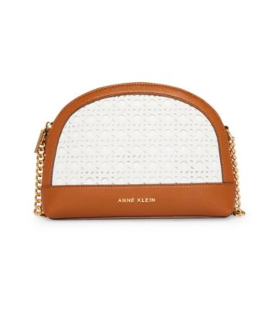 Anne Klein Small Perforated Triple Compartment Crossbody Bag