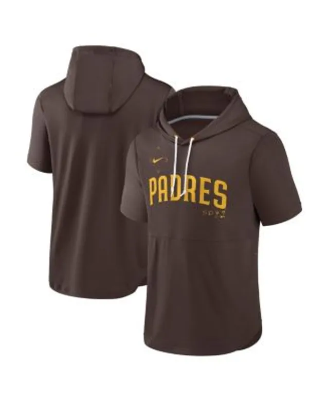 Profile Men's Brown, White San Diego Padres Big and Tall Fleece Half-Zip  Hoodie