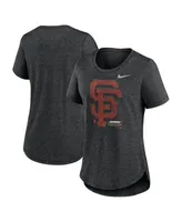 Women's Touch Gray/Black San Francisco Giants Home Run Tri-Blend Short Sleeve T-Shirt Size: Small