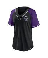 Fanatics Women's Branded Black Colorado Rockies Ultimate Style Raglan  V-Neck T-shirt