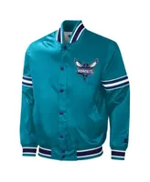Men's Starter Teal Charlotte Hornets Slider Satin Full-Snap Varsity Jacket Size: Medium
