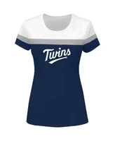 Profile Women's White and Navy Seattle Mariners Plus Colorblock T-shirt