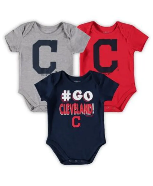 Infant Atlanta Braves Navy/Red/Gray Born To Win 3-Pack Bodysuit Set