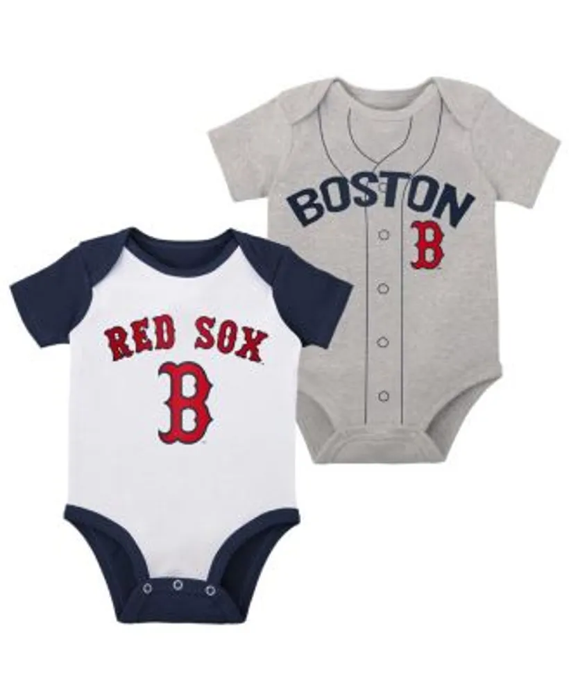 Infant White/Heather Gray Atlanta Braves Two-Pack Little Slugger Bodysuit Set