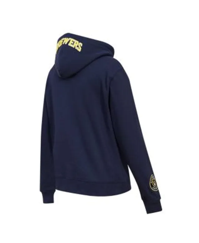 Women's Navy Milwaukee Brewers Plus Size Cloud Pullover Hoodie