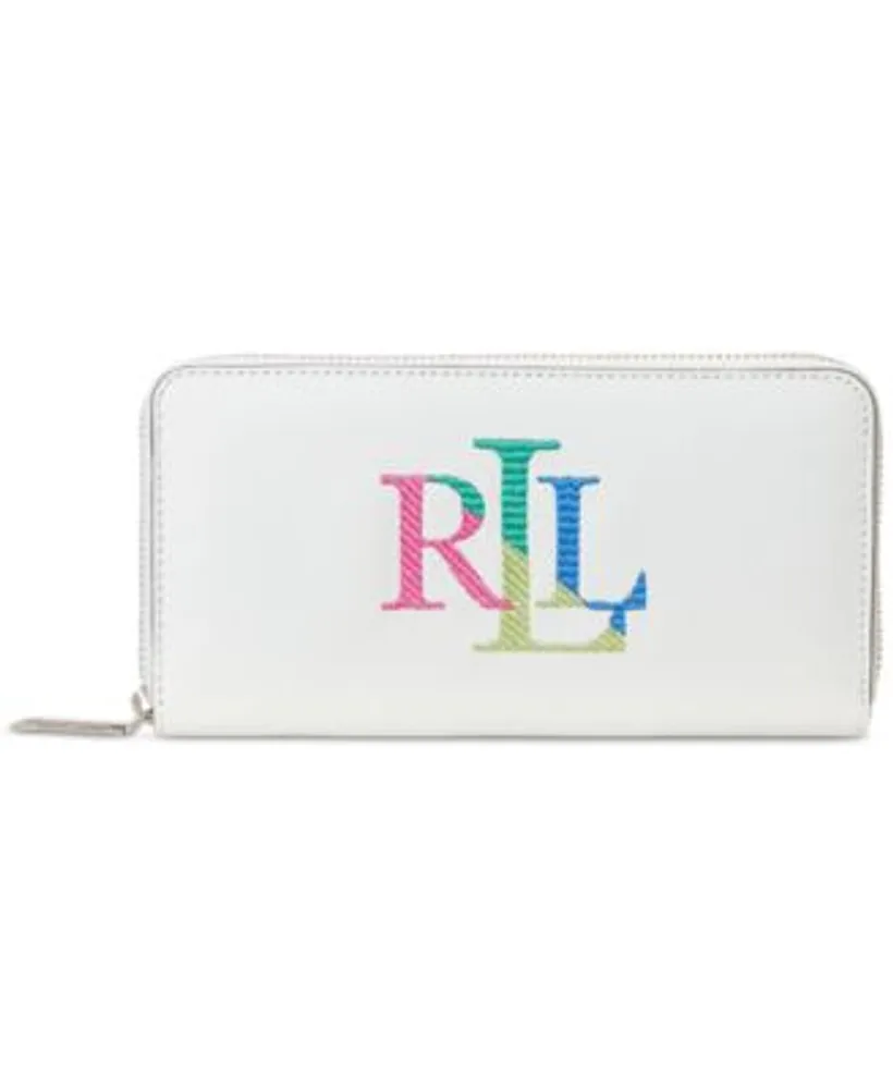 Lauren Ralph Lauren Debossed Monogram Leather Zip-Around Wallet