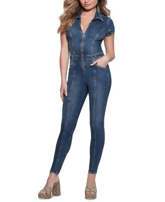 Women's Gemma Short-Sleeve Stretch-Denim Jumpsuit